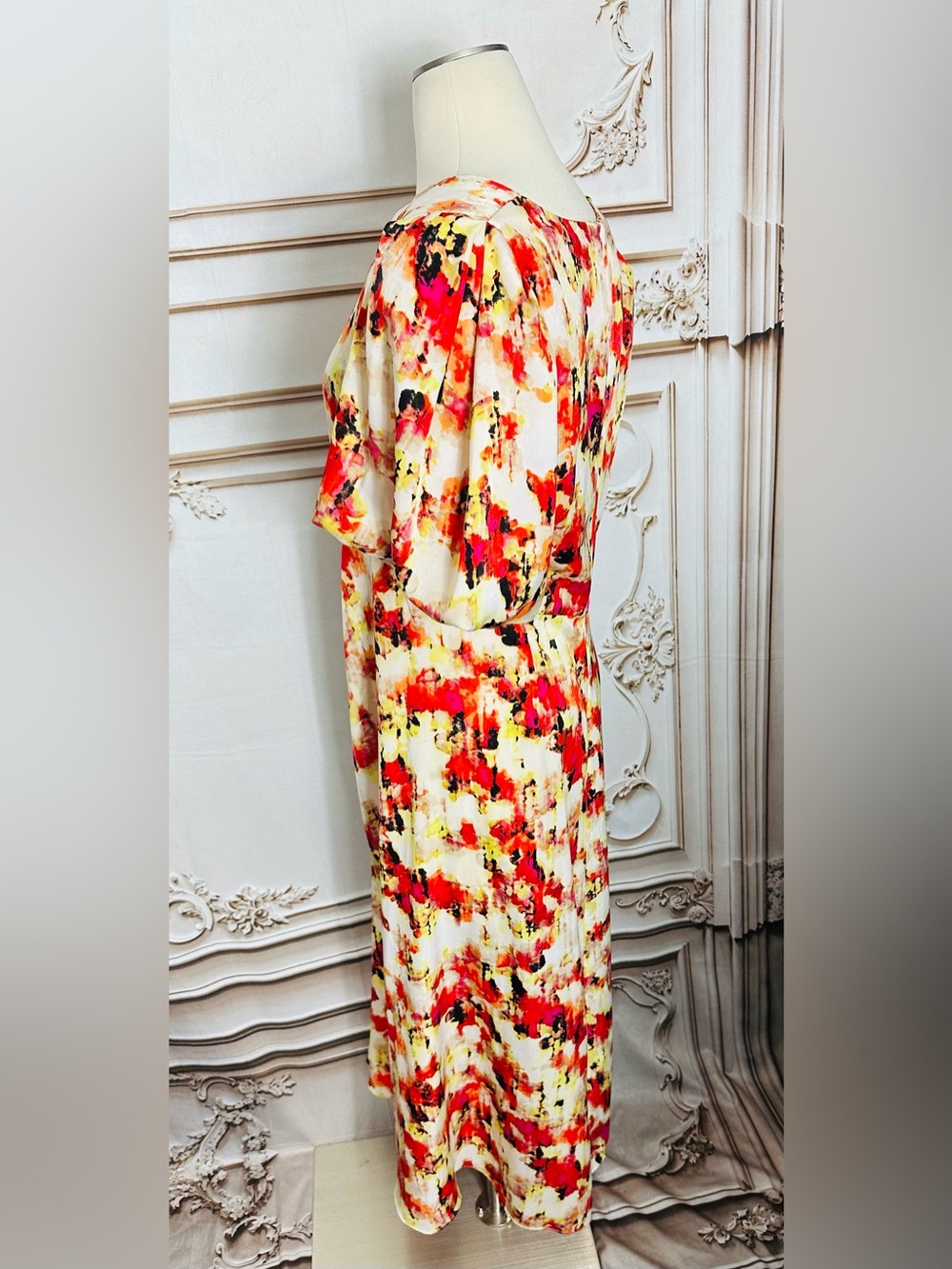 Dkny Cream Maxi Dress with Red Floral Print - Picture 5 of 13